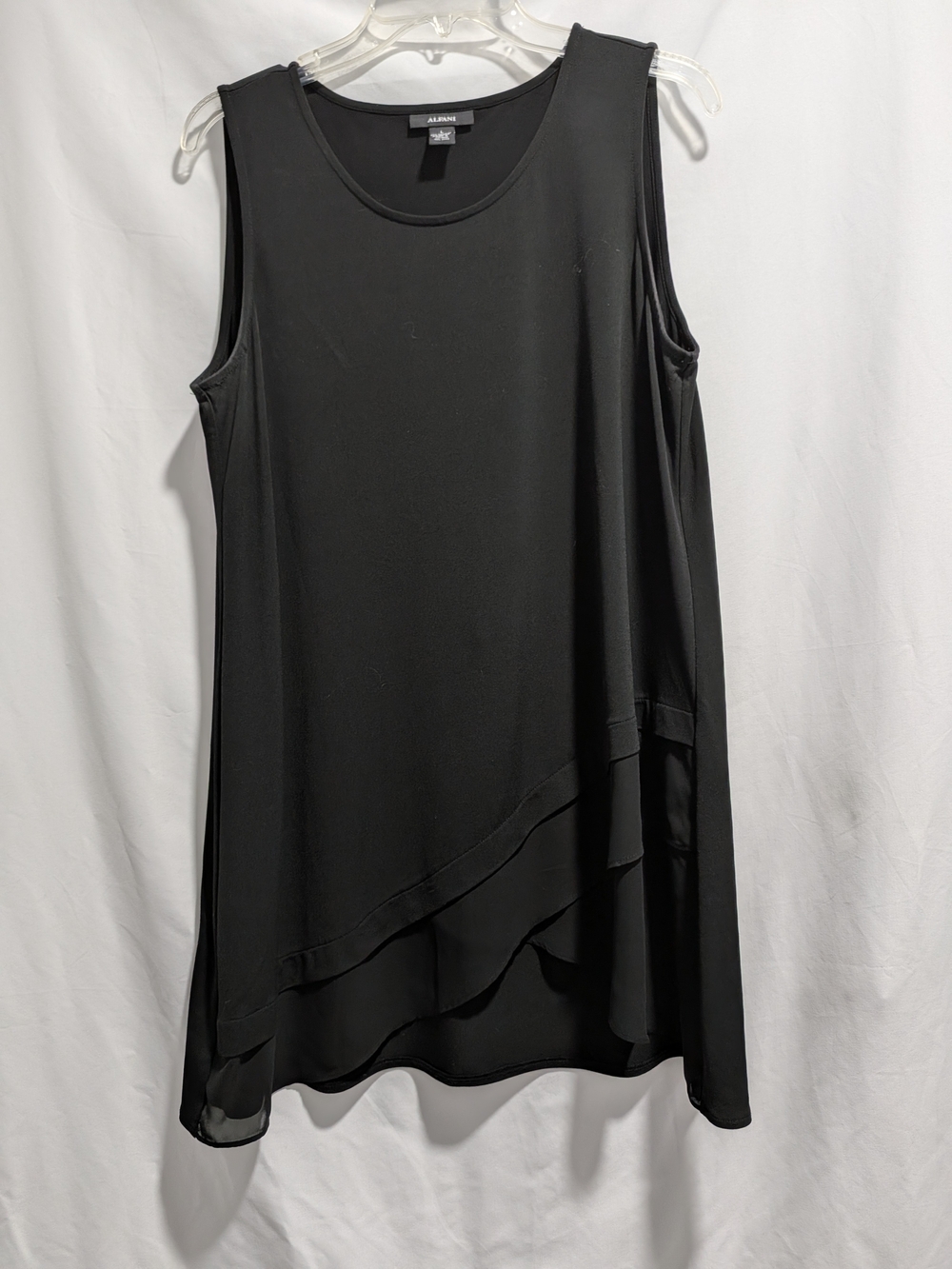 Alfani Black Layered Tunic Tank Top With Layered Hem